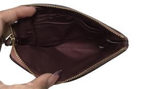 COACH WOMEN'S CORNER ZIP WRISTLET PEBBLED LEATHER LIGHT PINK